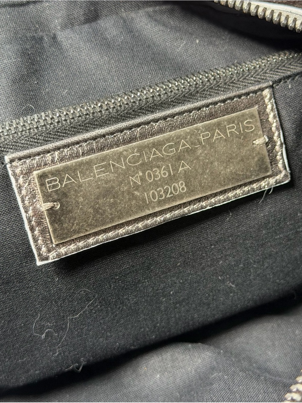 Balenciaga Pewter Metallic Leather First City Moto Bag in Grey - Picture 10 of 12